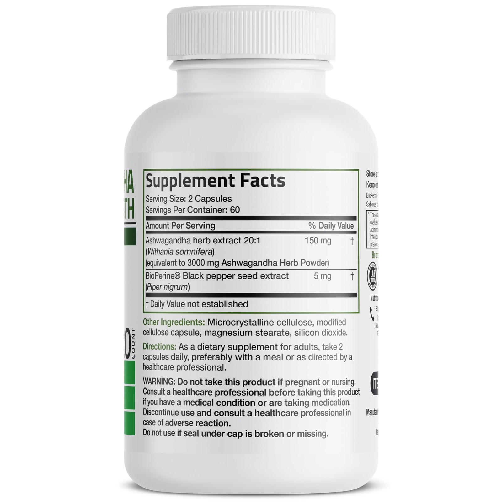 Bronson Ashwagandha Extra Strength Stress & Mood 120 Count (Pack of 1)