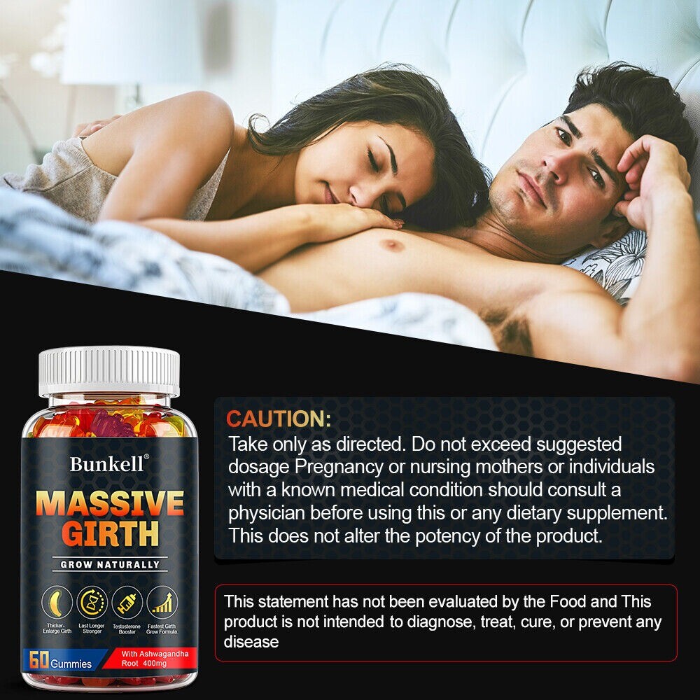 Massive Girth Gummies Increase Strength Endurance Muscle Growth 30-120 Gummies