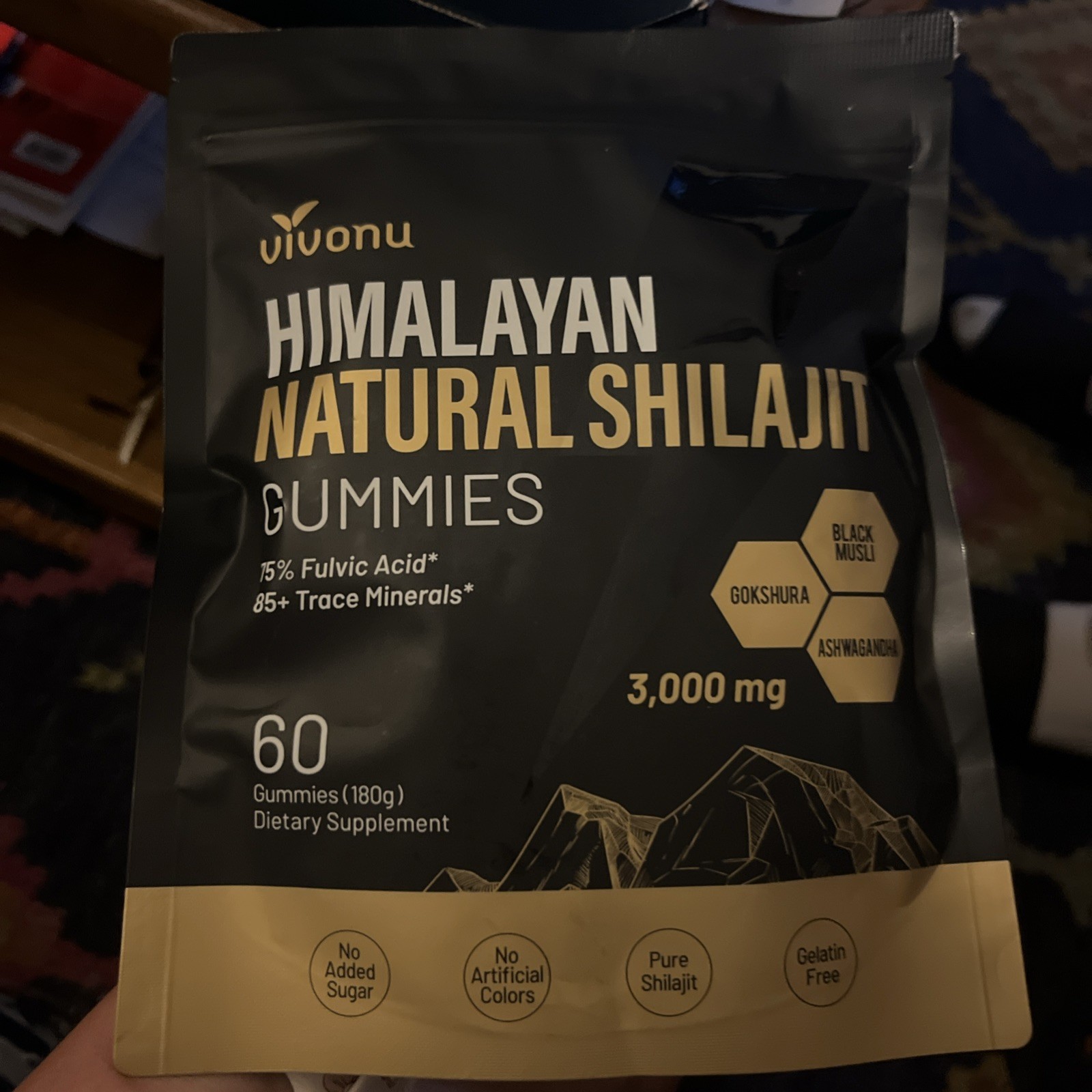 Pure Himalayan Shilajit Gummies No Added Sugar I 60 gummies High Potency