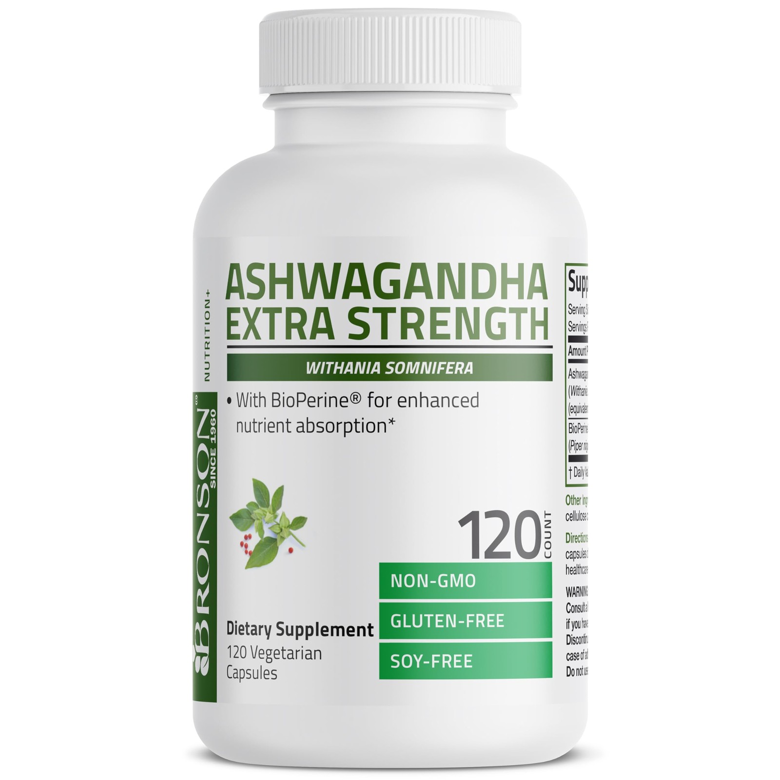 Bronson Ashwagandha Extra Strength Stress & Mood 120 Count (Pack of 1)