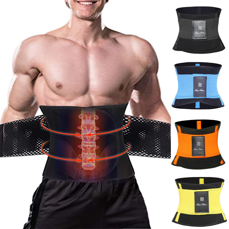 Men Neoprene Waist Trimmer Belt Trainer Slimmer Body Shaper Sauna Hot Sweat Band