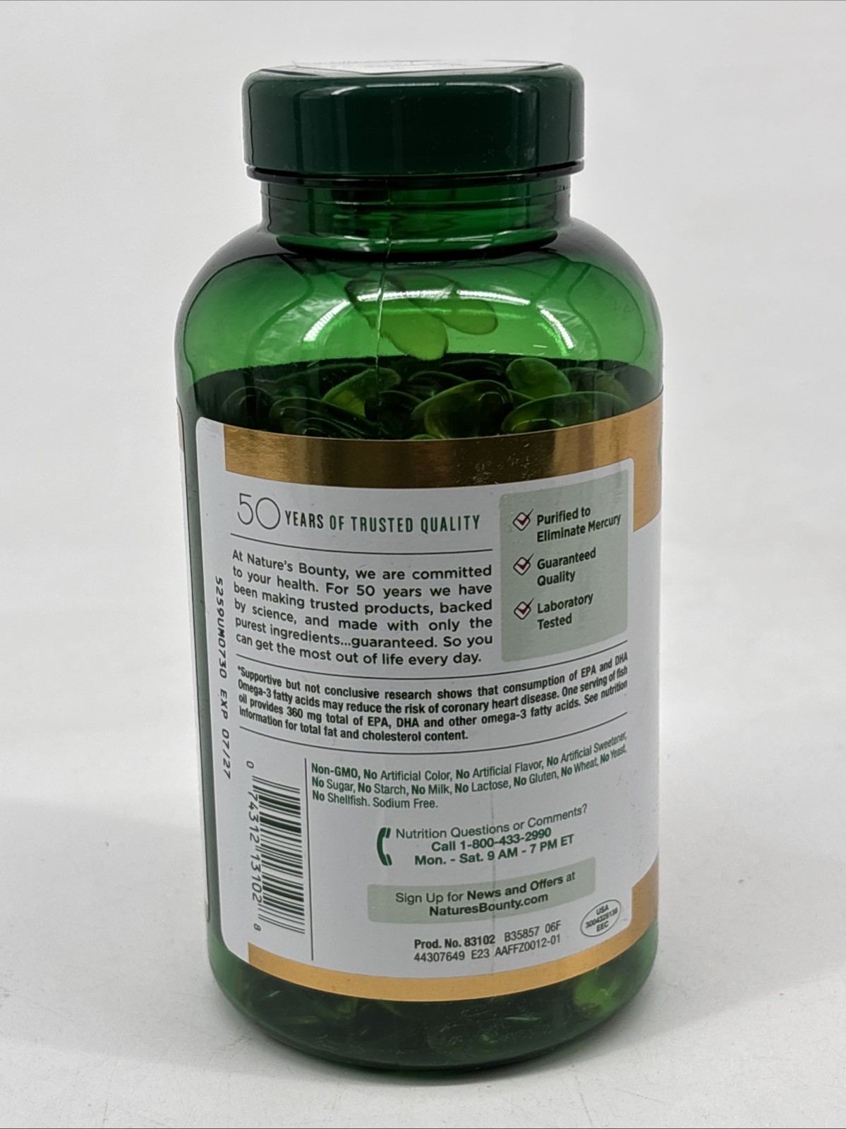 Nature’s Bounty Fish Oil, Supports Heart Health, 1200 Mg, 360 Mg Omega-3, 200 Ct