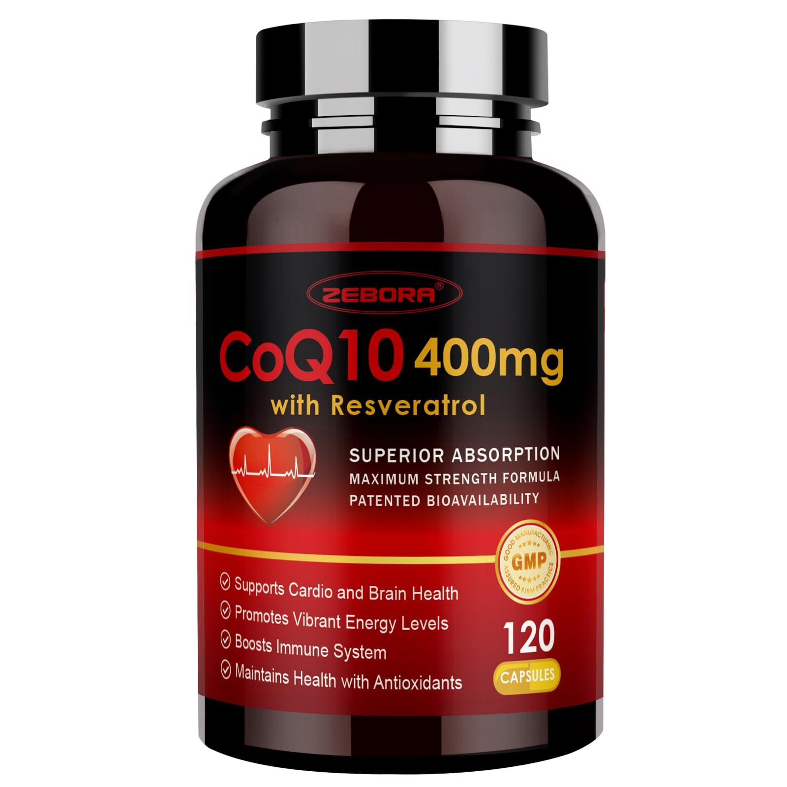 CoQ10 400mg with Trans-Resveratrol, PQQ & Vitamin E – Antioxidant for Energy