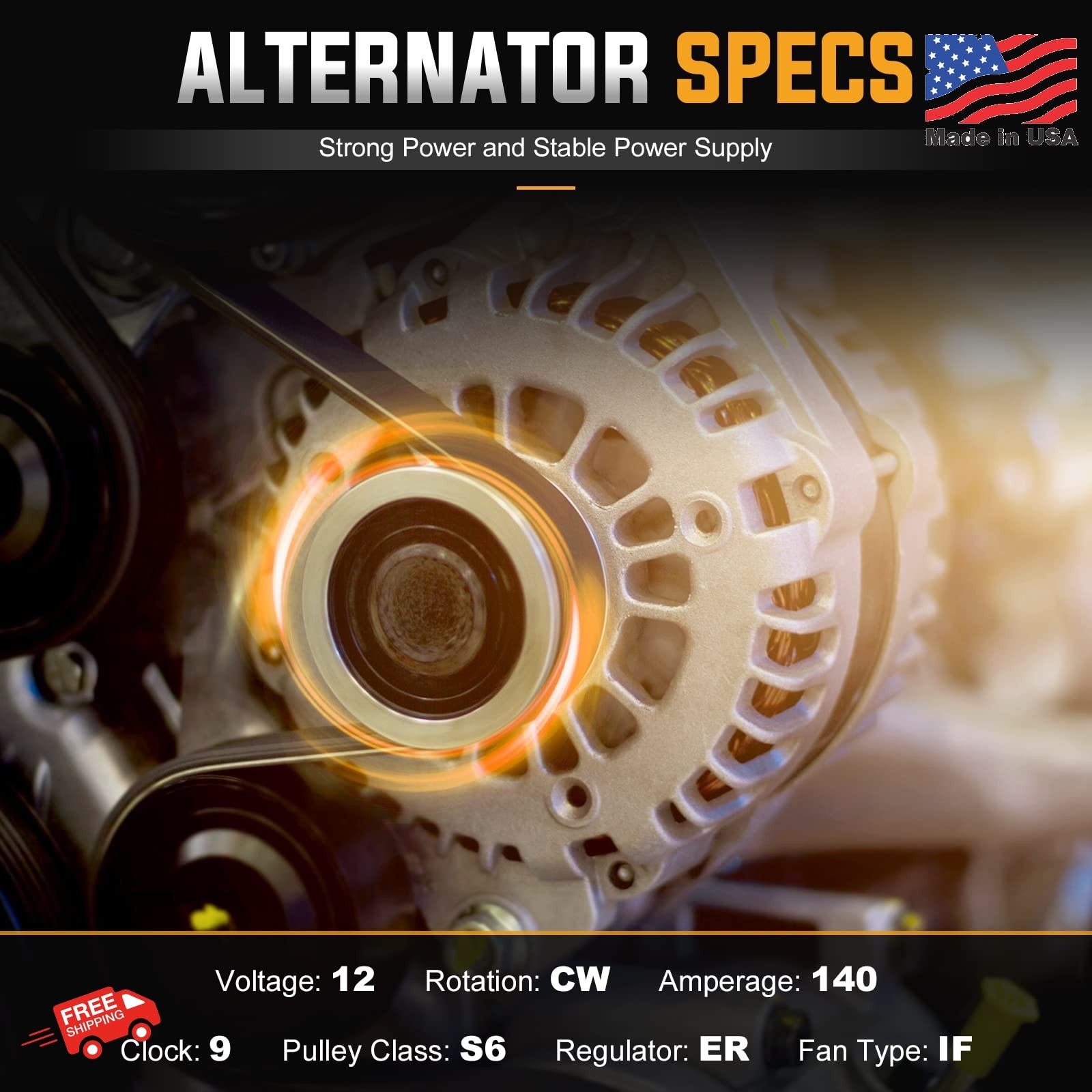 New Alternator for 2008 2009 2010 Chrysler Town & Country Van 3.3 3.8L, 2008 Voy