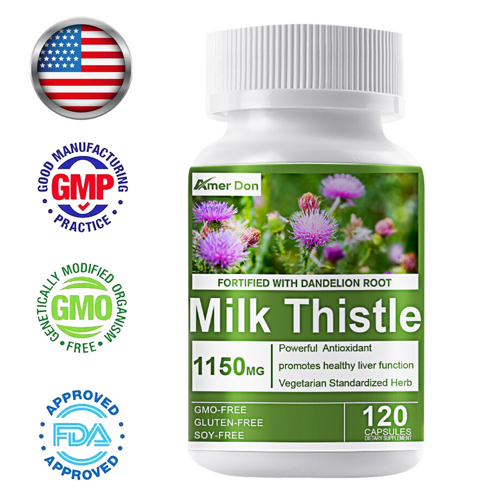 Organic Milk Thistle Extract 20,000 mg Strength, 200 Vegan Capsules