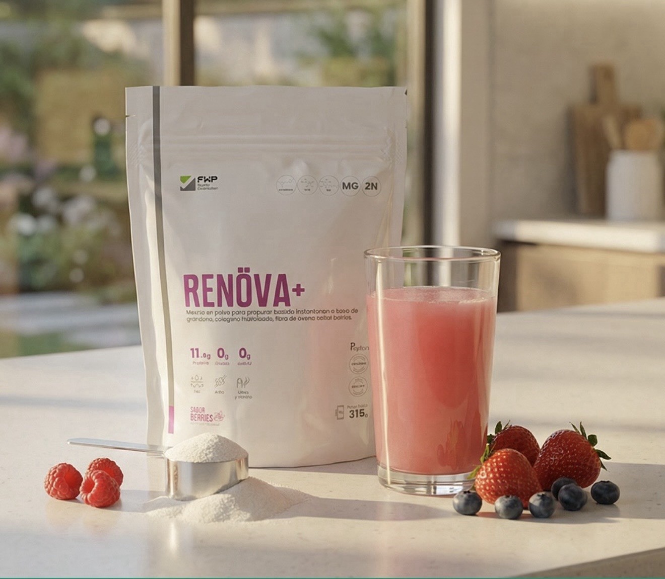 FWP Renöva+ Hydrolyzed Collagen Powder Mixed Berries 315g No Added Sugar
