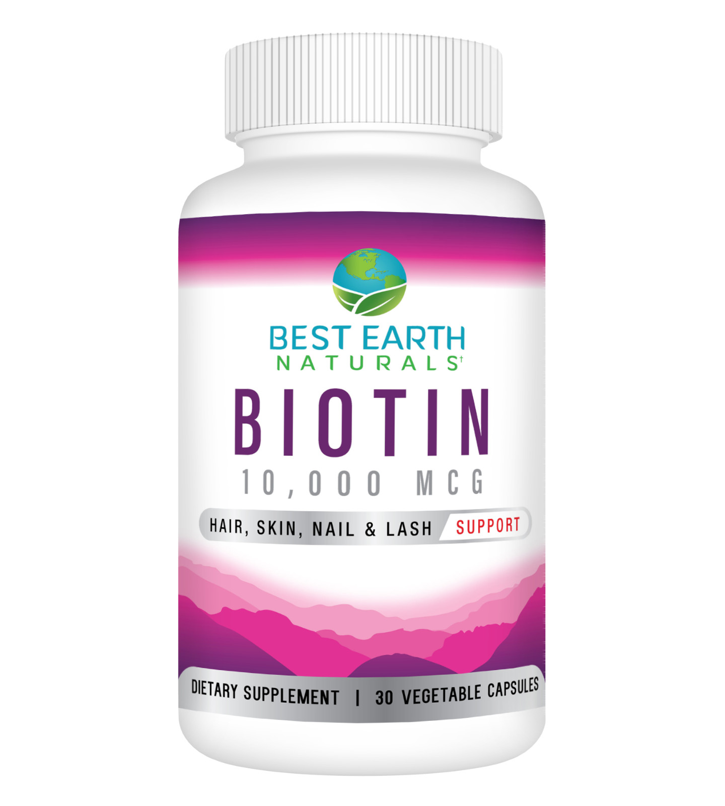 Biotin 10,000 MCG – Hair, Skin & Nail Support – Best Earth Naturals