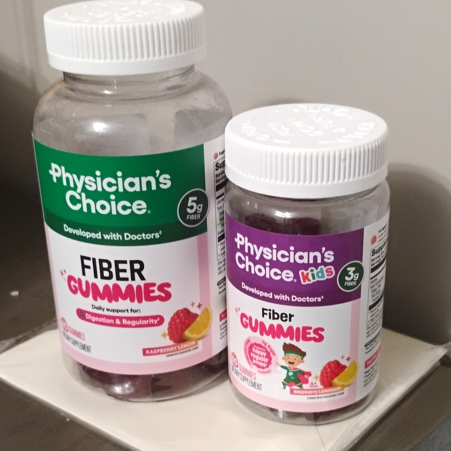 Physician’s Choice Fiber Gummies Digestive Support Adult & Kids Raspberry Lemon