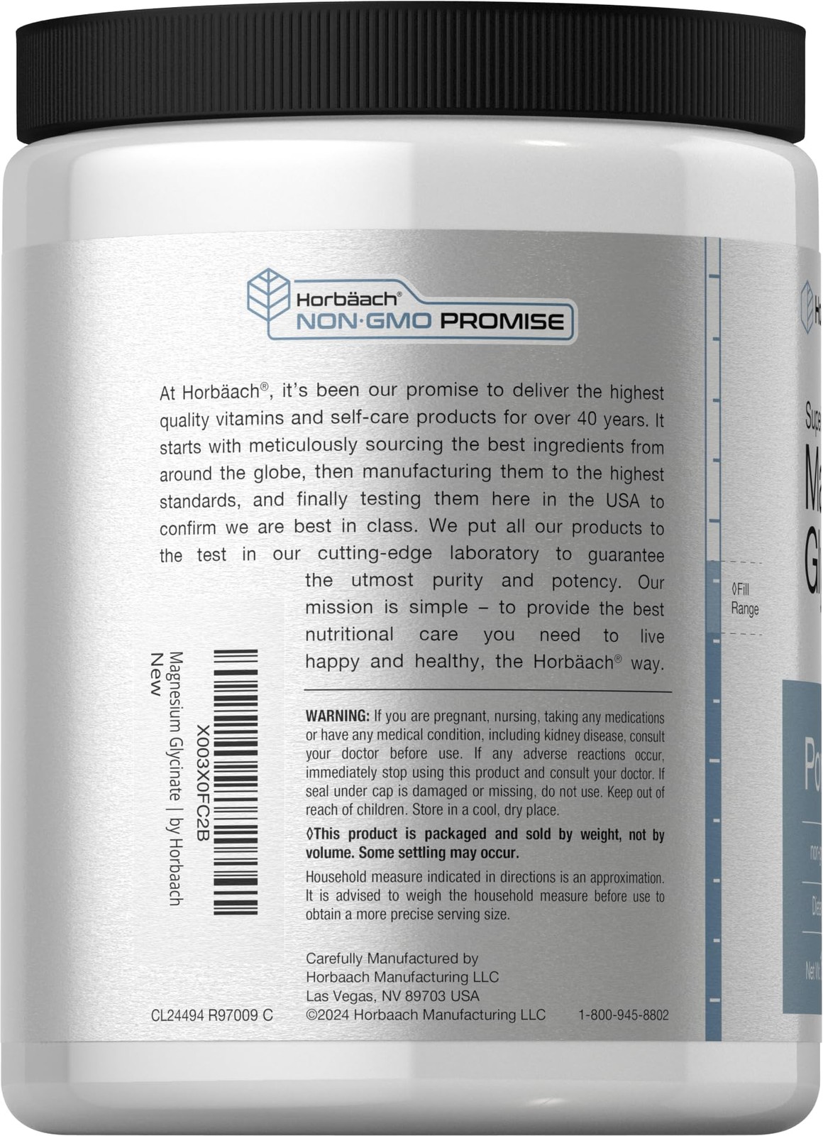 Horbäach Horbach Magnesium Glycinate Powder 1 Lb Lemon Flavored Superior