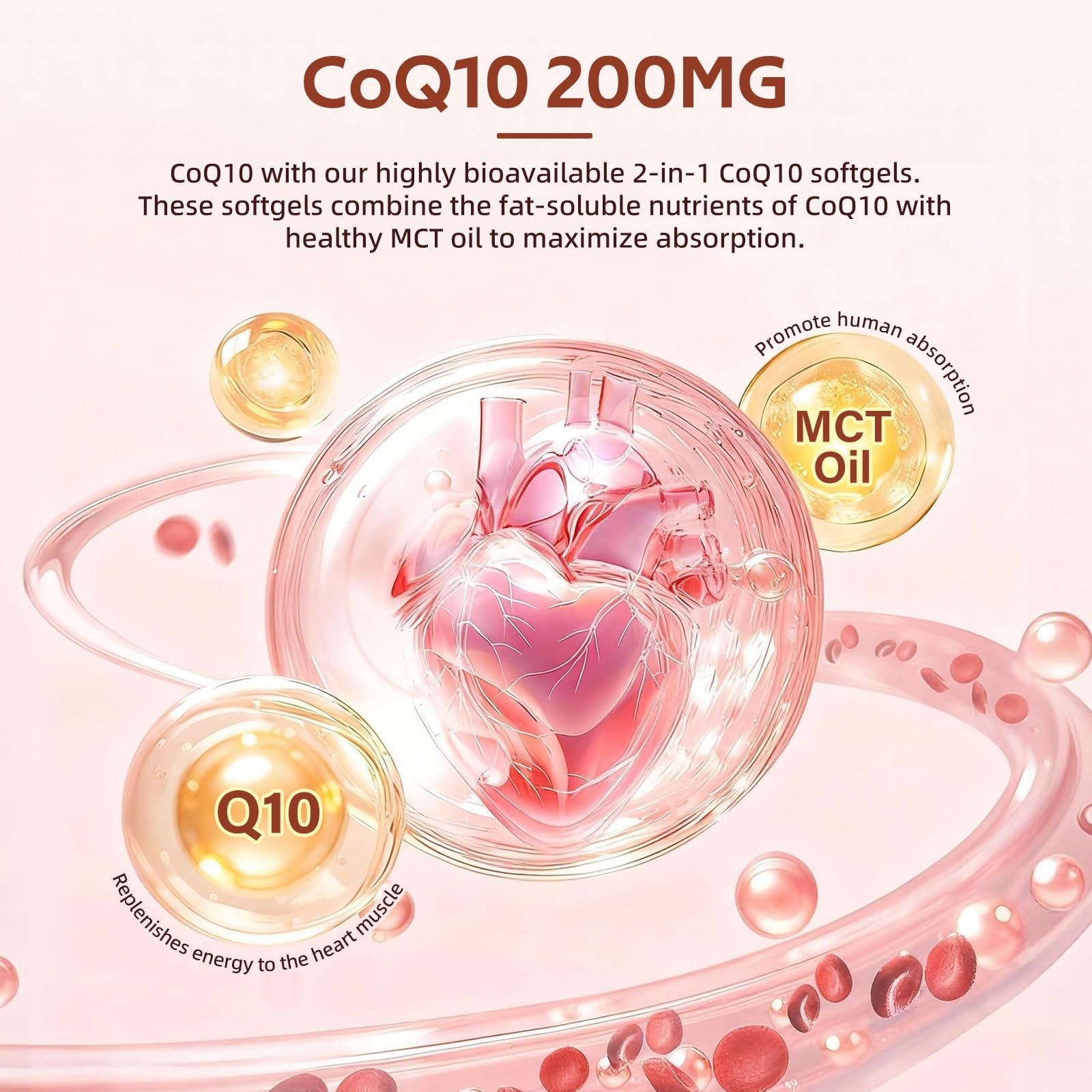CQ10, 200 mg per Serving, 300 softgels with Coconut MCT Oil, Highly absorbabl…