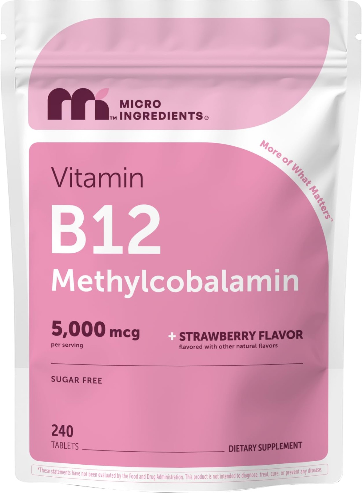 Vitamin B12 5,000 mcg | Methylcobalamin – 240 Chewable Tablets | Fast Dissolv…