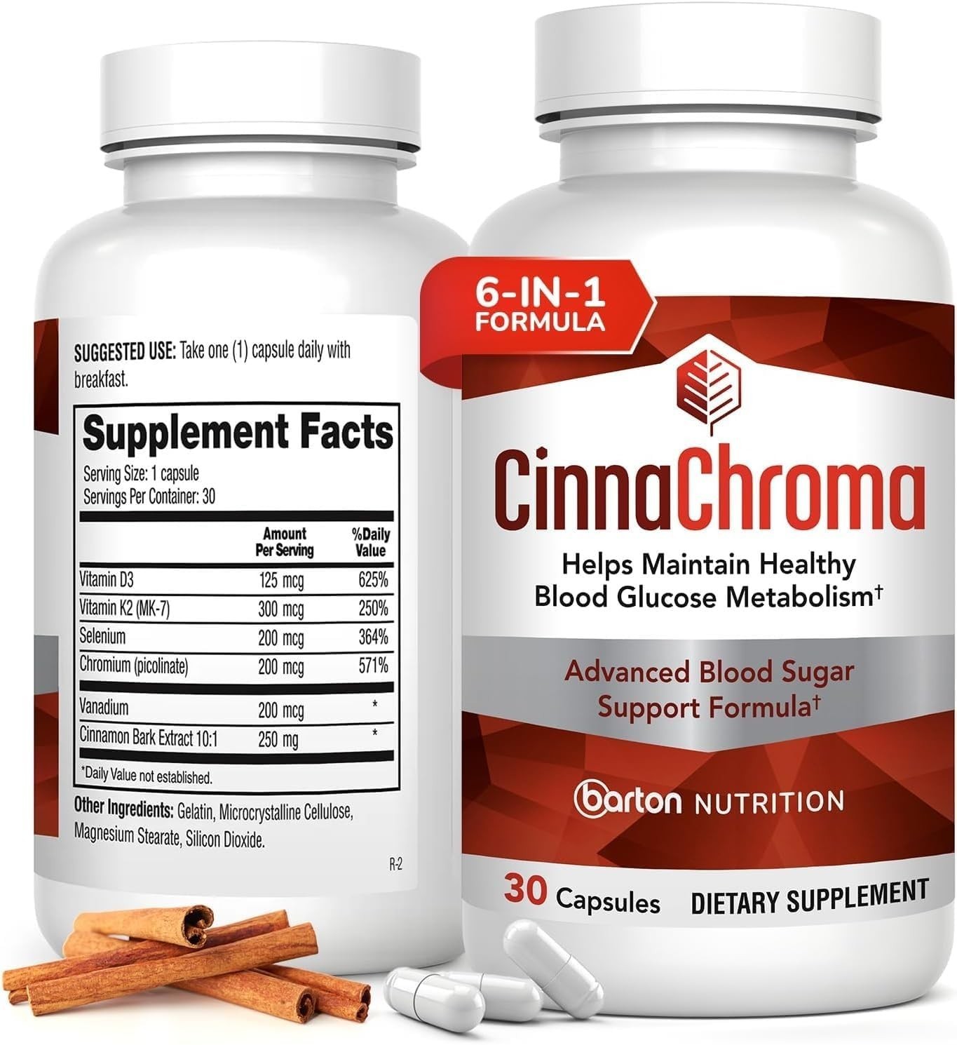 CinnaChroma Capsules – Cinnamon Supplements with 10:1 Extract Chromium, Vanadium