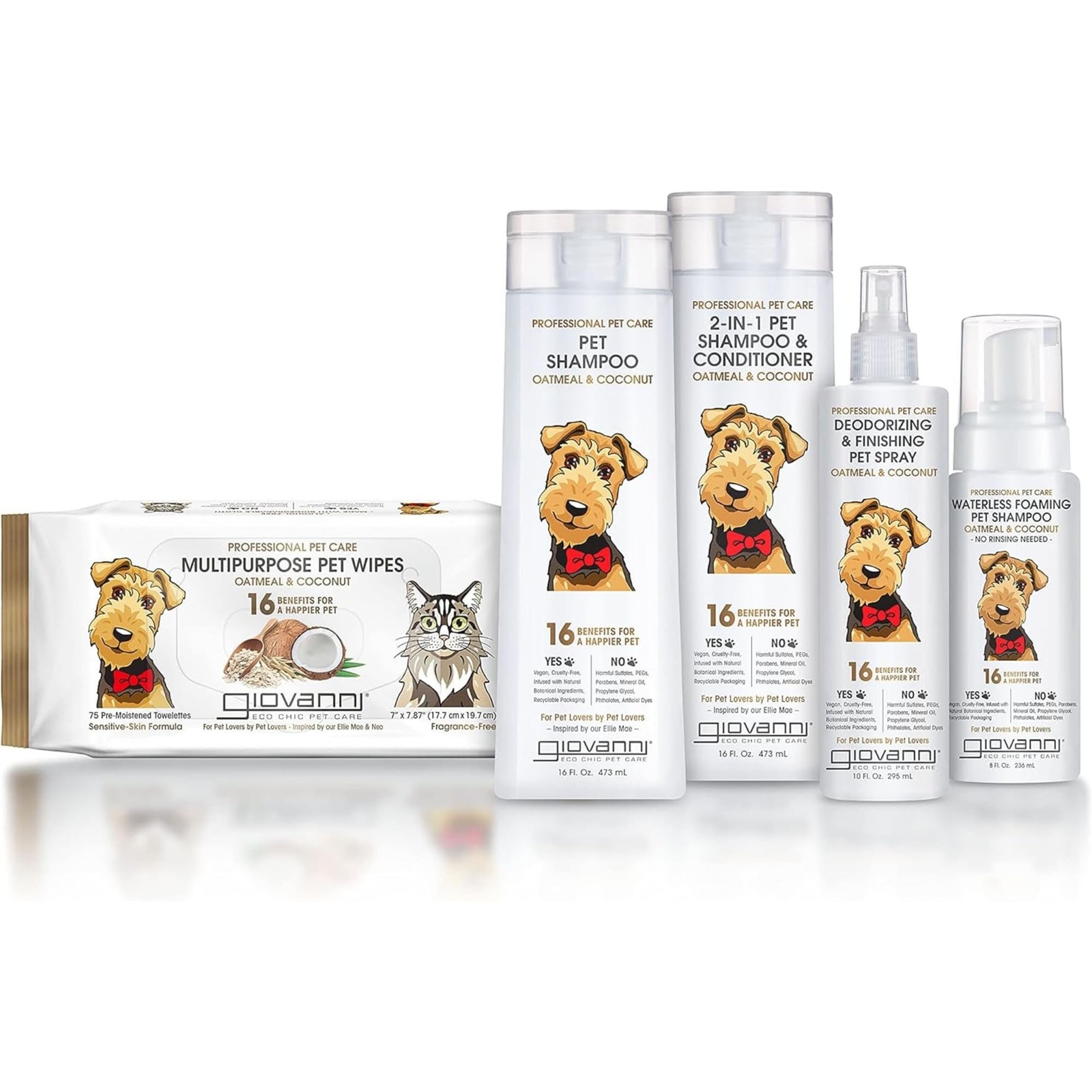 GIOVANNI Professional 2-in-1 Pet Shampoo & Conditioner – for Dogs & Cats, Oat…