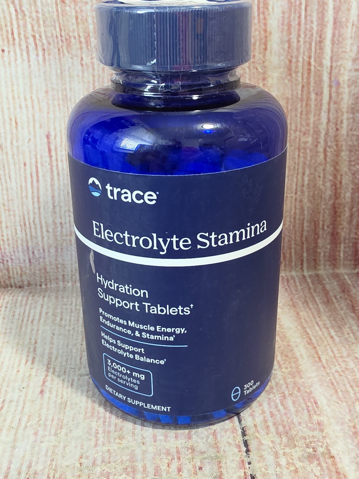 NEW SEALED Trace Electrolyte Stamina Big Bottle 300 tabs Factory Sealed 09/2027