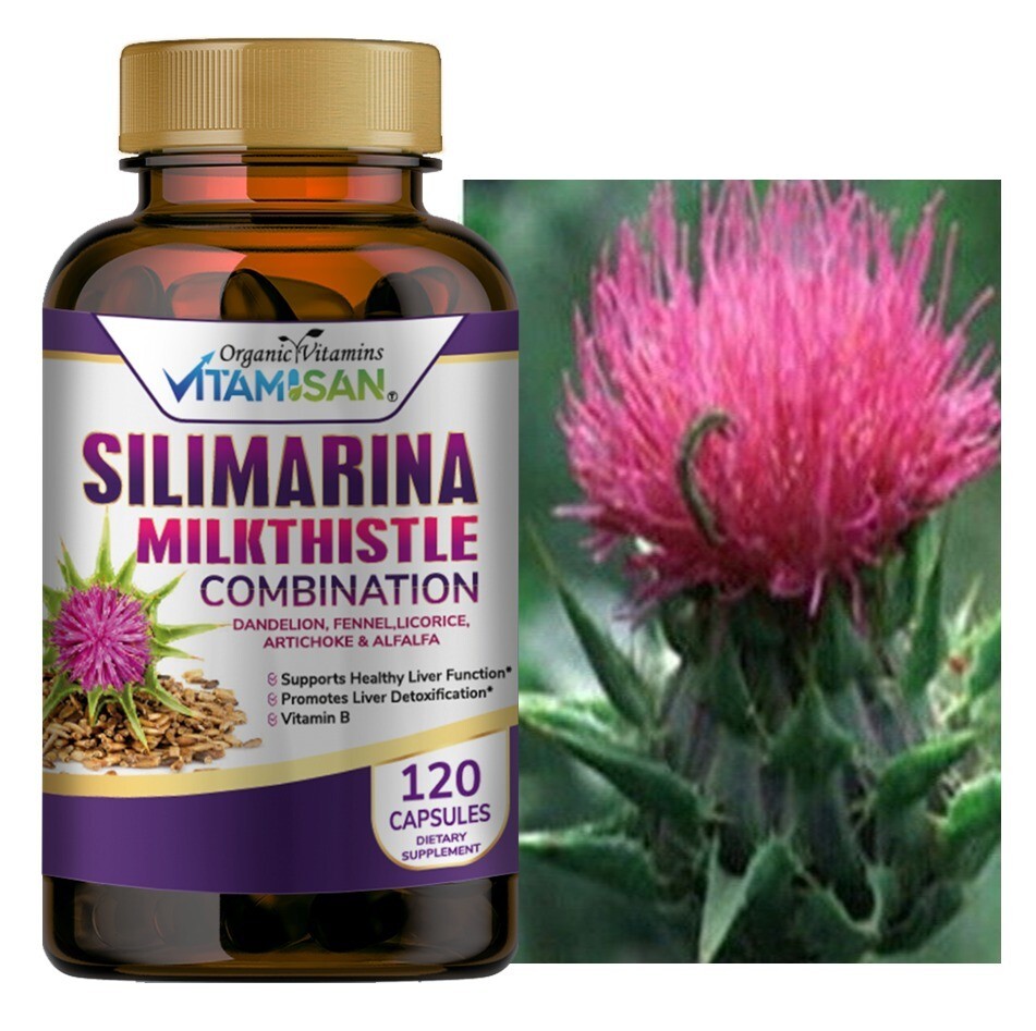 Milk Thistle (Silymarin) Extract 1200 mg liver cleanser liver detox cardio 120 c