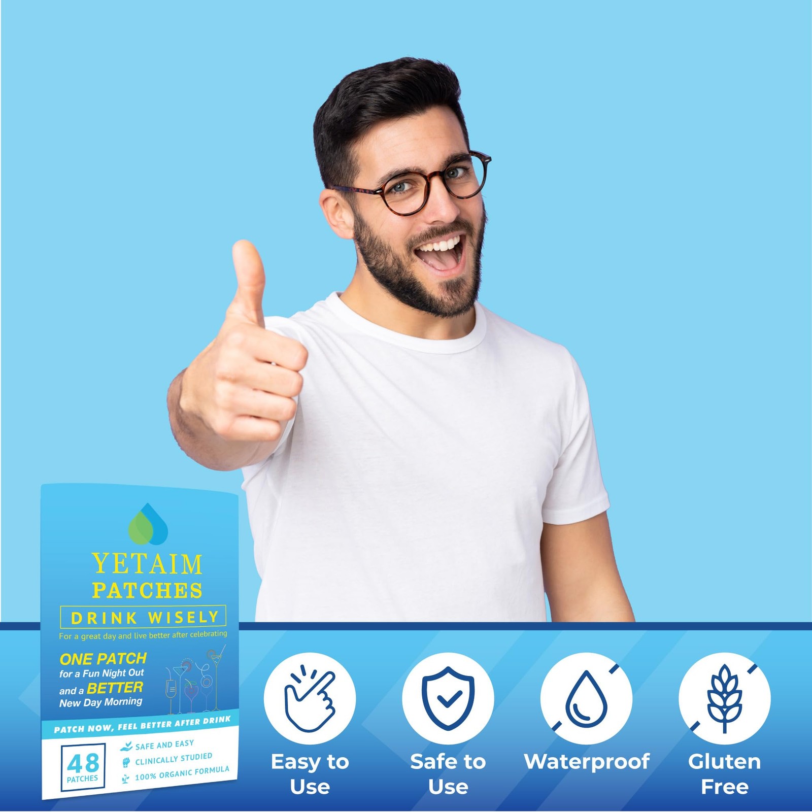Yetaim Recovery Patches For Women Men 48-Pack Energy Boost Recovery – Day Night