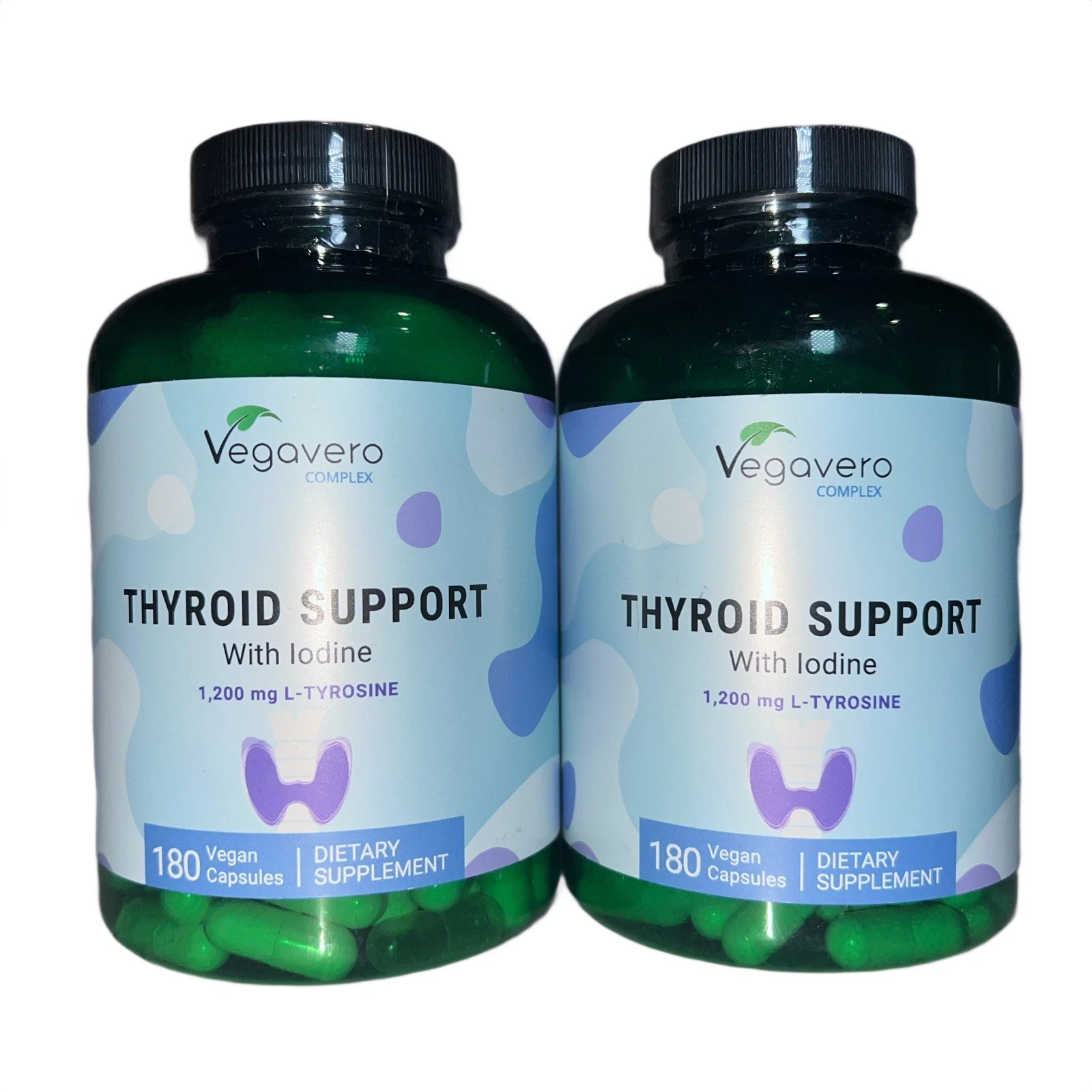 2x Vegavero Thyroid Support 180 Caps High-Dose Iodine L-Tyrosine NWT. FREE SHIP!