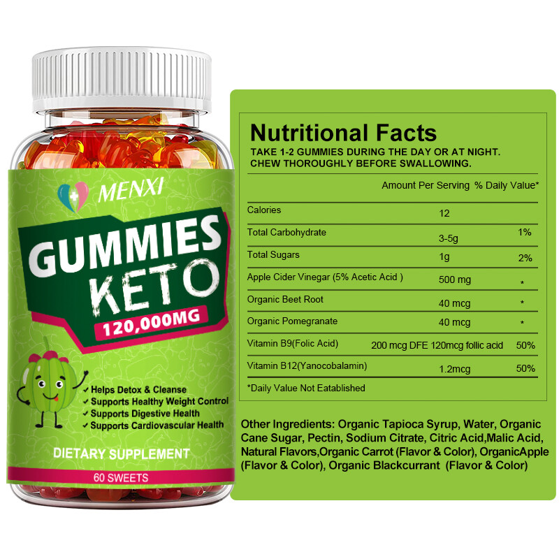60pcs Keto Gummies Detox Cleanse Weight Loss Control Digestive Health Burn Fat