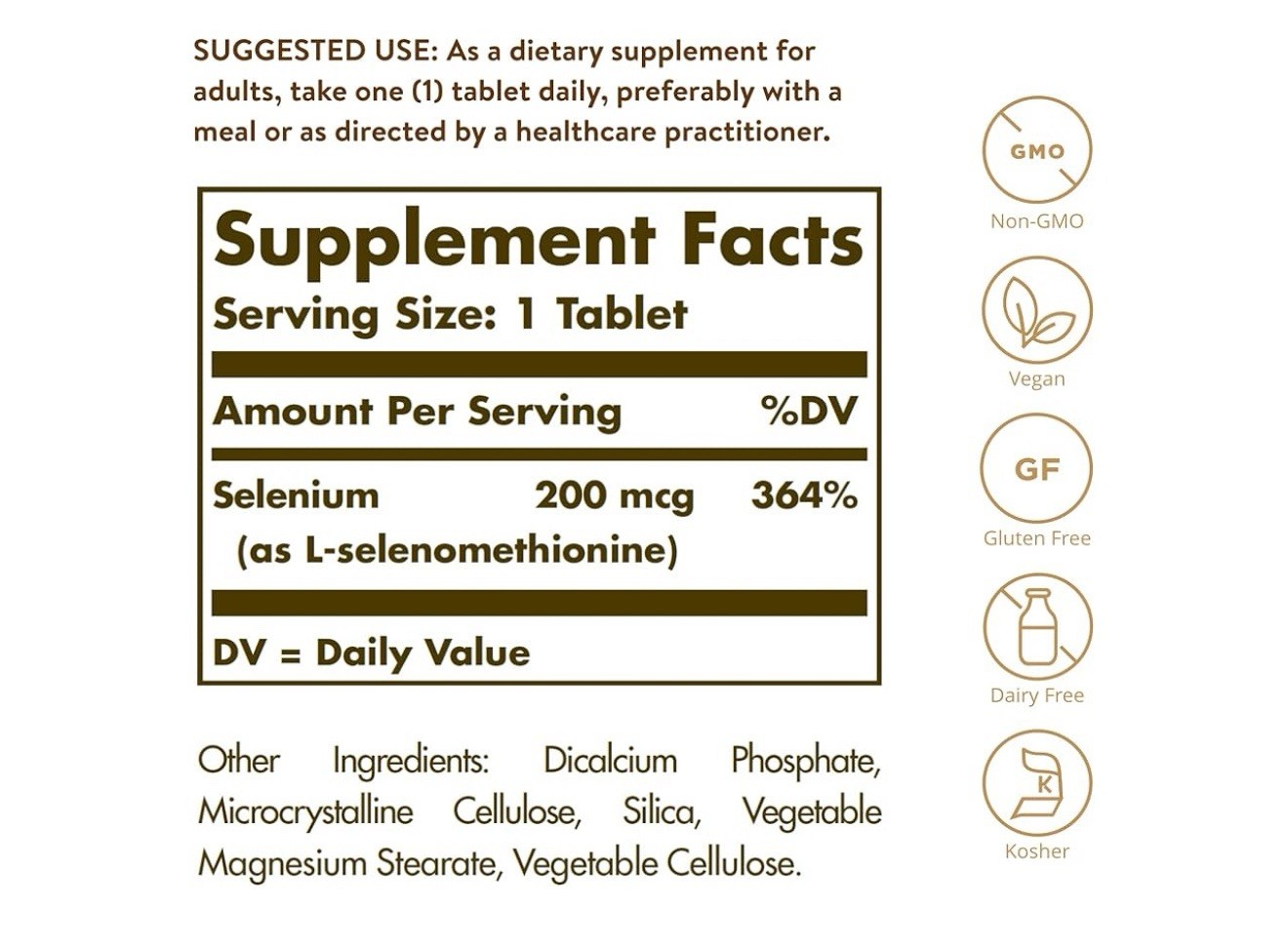 Solgar Yeast-Free Selenium 200 Mcg 250 Tablet