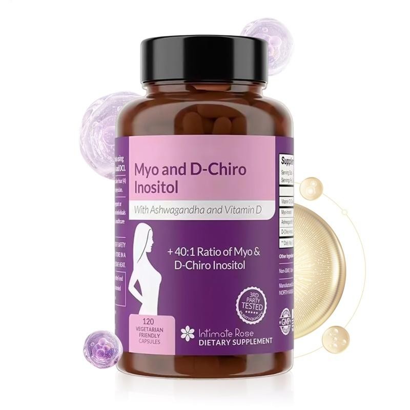 Myo-Inositol Supplement for PCOS with Ashwagandha and Vitamin D – 120 Capsules