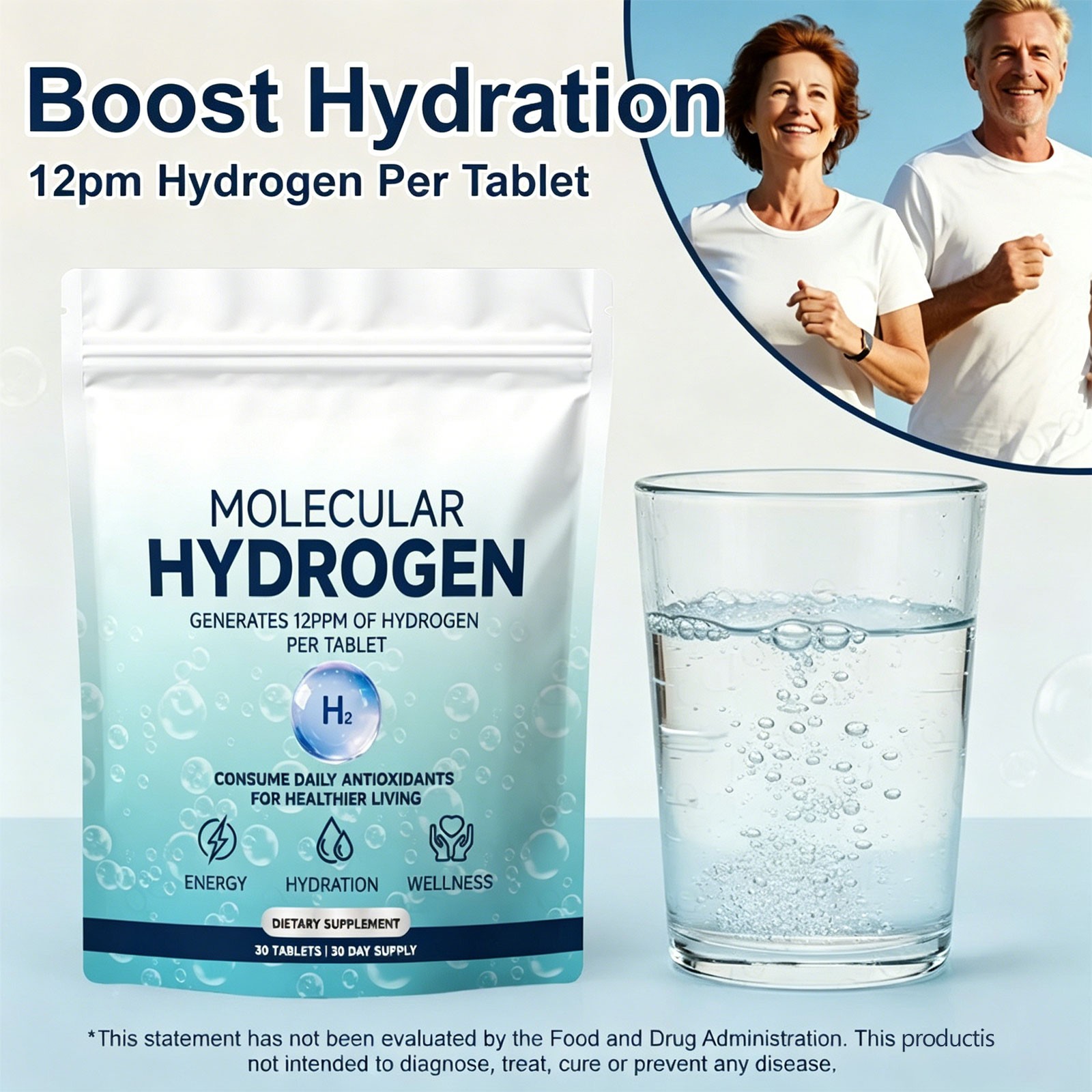 Hydrogen Tablets suitable for Drinking Water, Hydrogen Water Tablets Energy-boos