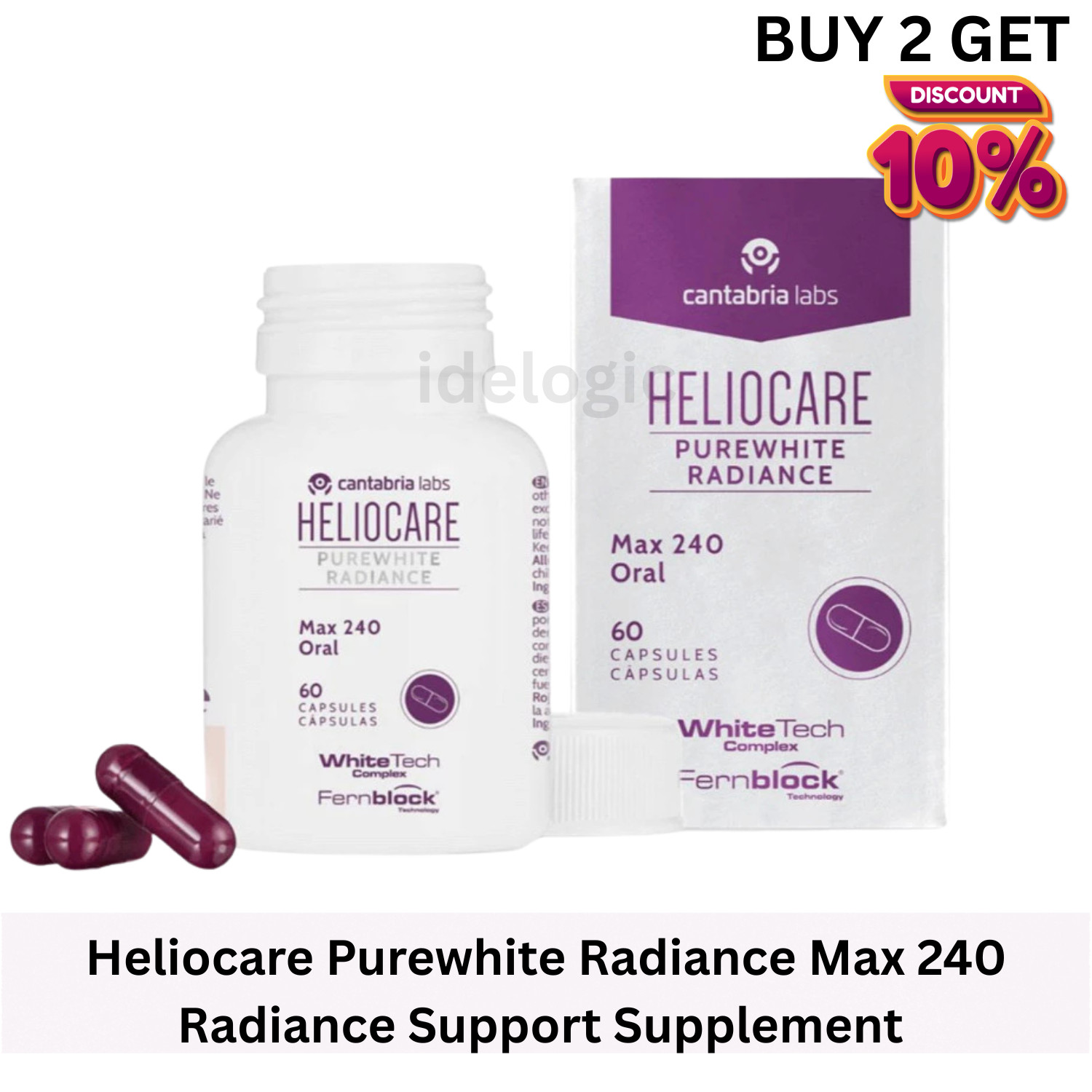 1x HELIOCARE Radiance Max 240 60 Caps Skin Care Daily Use