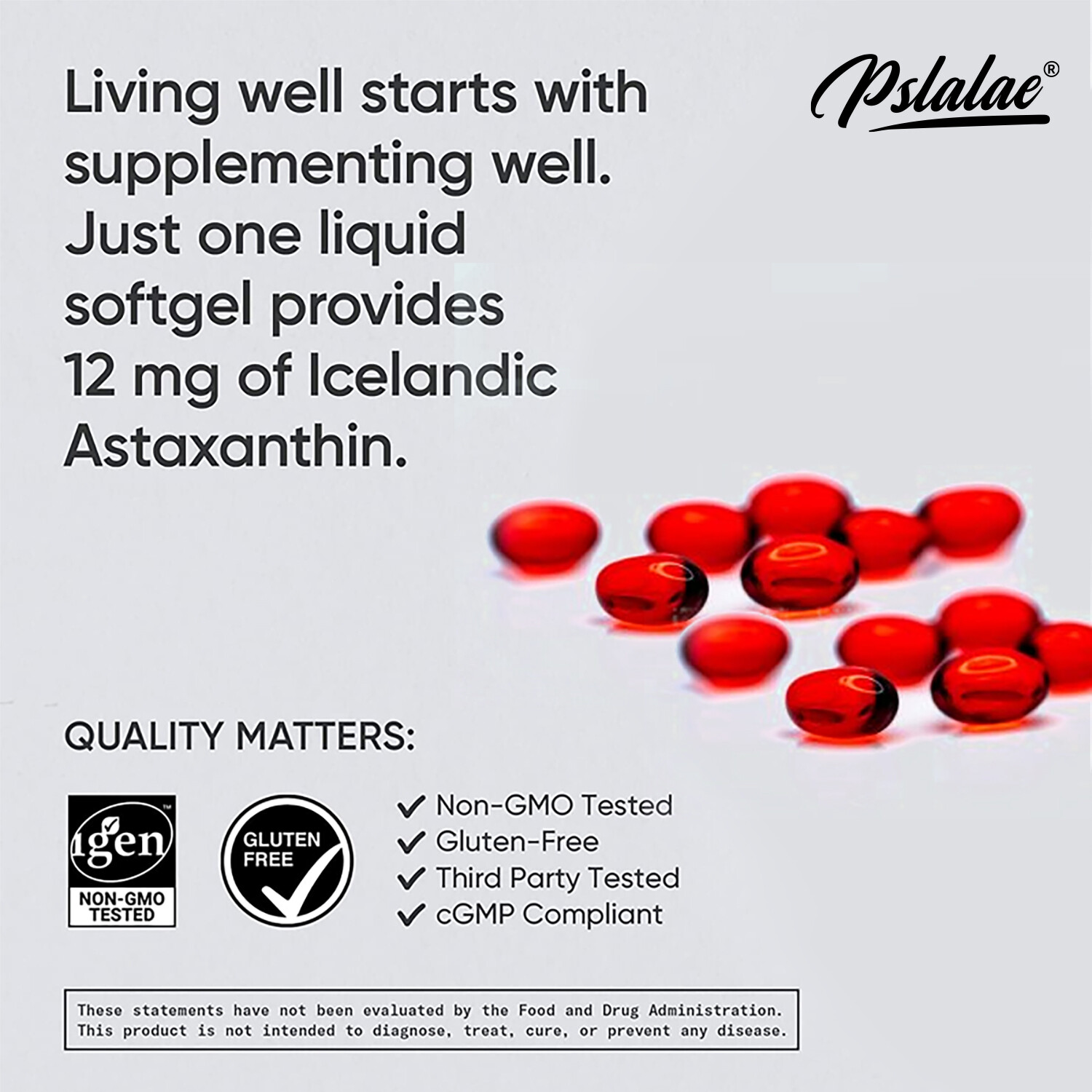 Astaxanthin 12mg – Anti-aging, Anti-wrinkle, Helps Cardiovascular Health