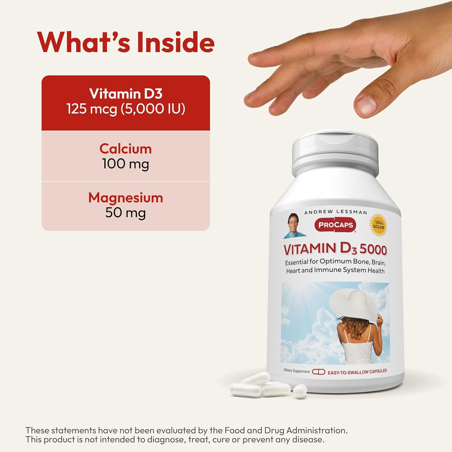 Vitamin D3 5000 IU Capsules, High Potency Bone & Immune Support, 150 Ct