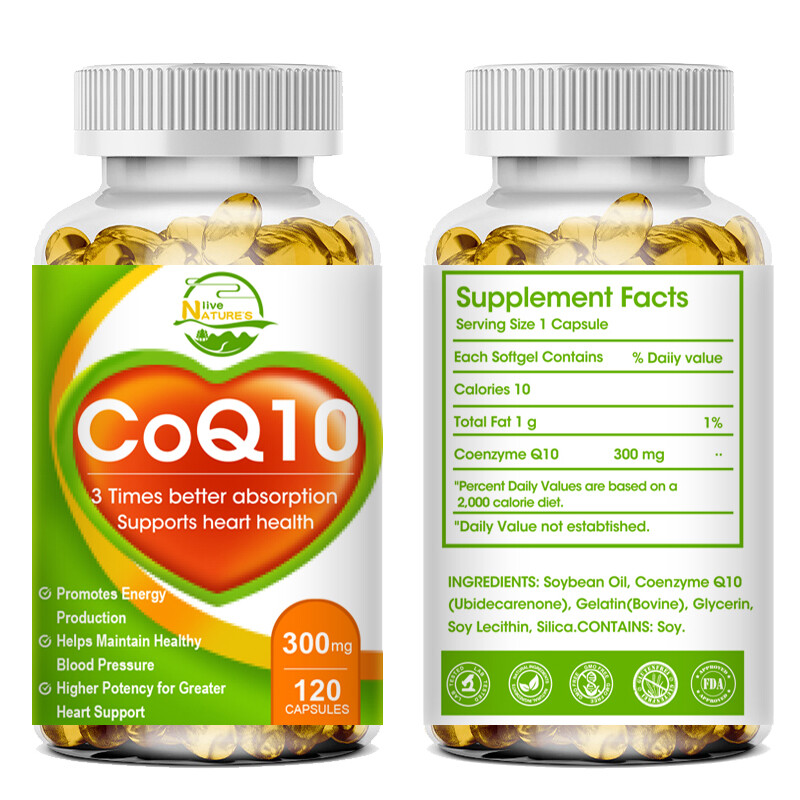 CoQ10 Mega Ubiquinol Supplement 300mg 120 Softgels Heart Health,Energy & Stamina