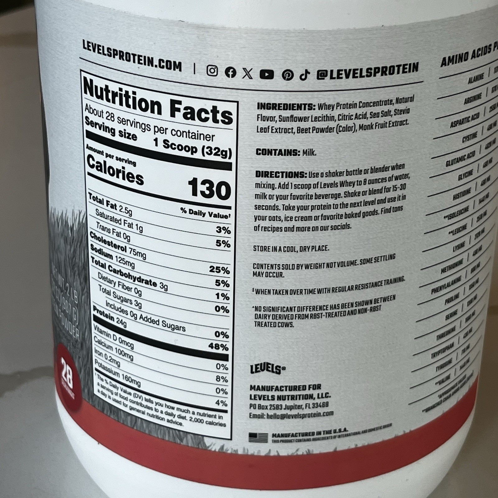 Grass Fed Whey Protein Powder Strawberry 2 lb (907 g) EXP 12/27 NEW SEALED