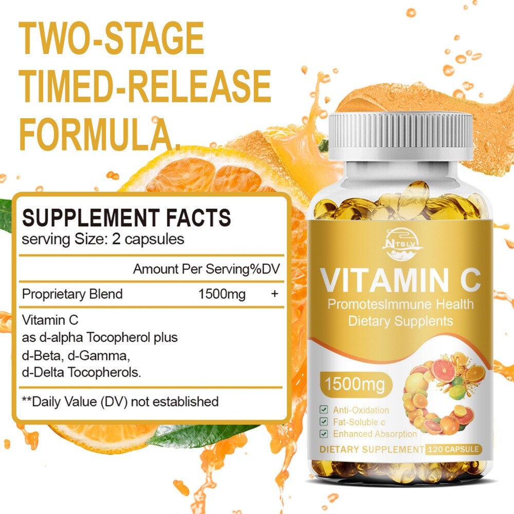 Vitamin C capsules help with antioxidant and improve cardiovascular health 120pc