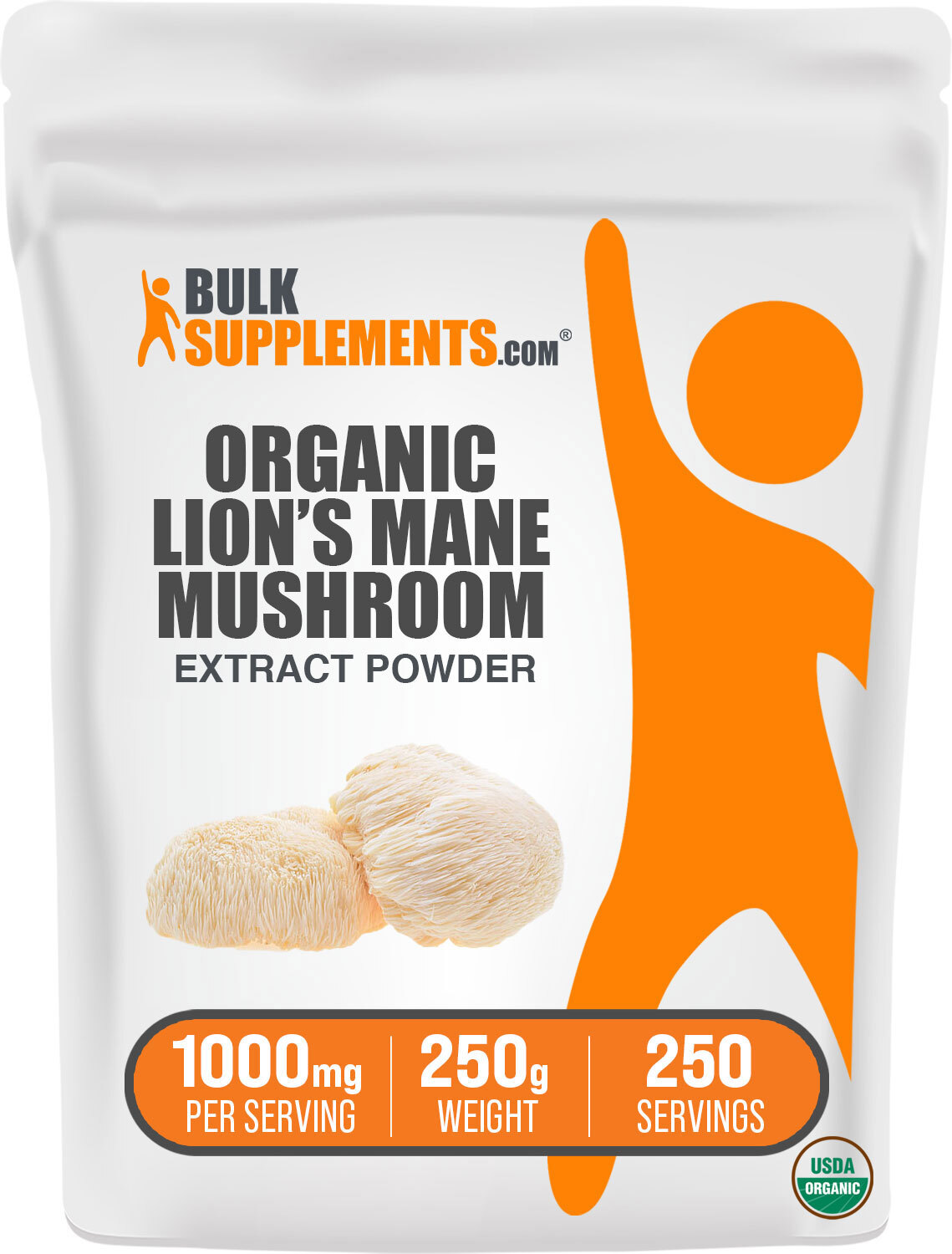 BulkSupplements Organic Lion’s Mane Mushroom Extract – 1g Per Serving