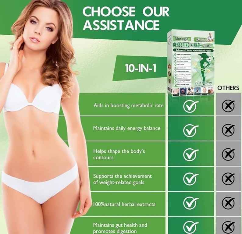 Berberine Moringa Metabolic Patch | Nano Microneedle | 7-Day Results