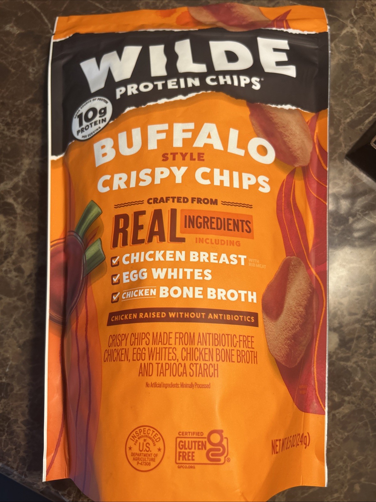 Wilde Protein Chips Buffalo Flavor, 8.5 oz – 10g Protein Snack
