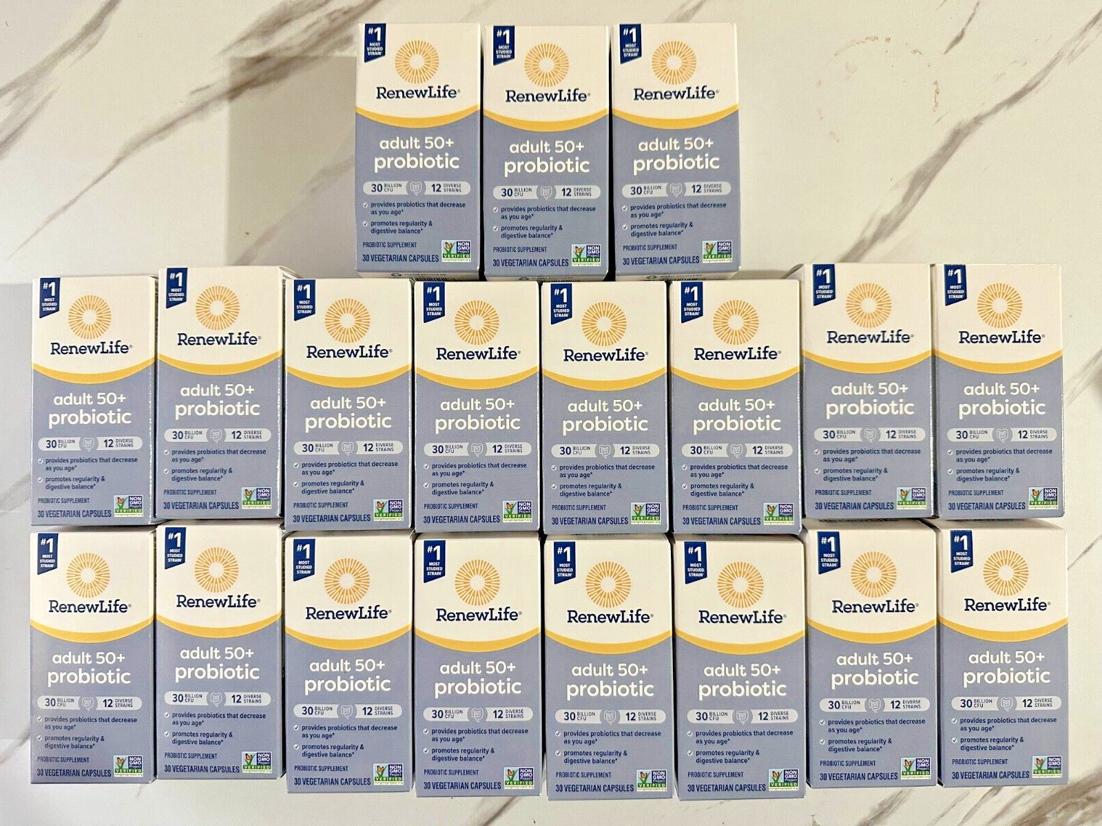 RenewLife Adult 50+ Probiotic 3 Billion CFU – Lot of 19