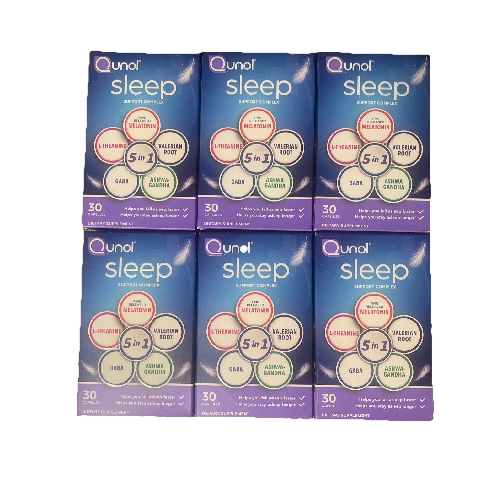 6x Qunol Sleep Support Complex 5:1 Time Release Melatonin 30ct exp 03/26