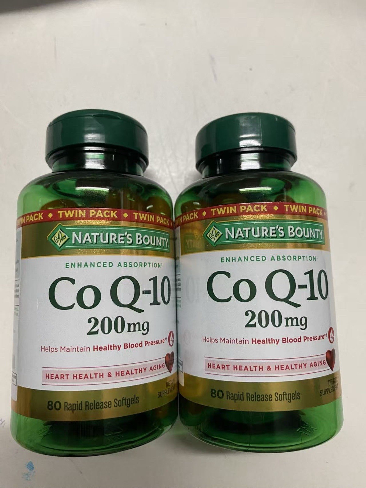 2 x Nature’s Bounty Co Q-10 200 mg 80 Softgels Exp 05/2027