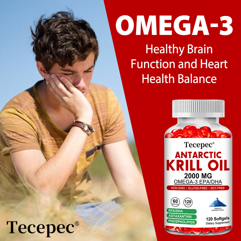 Antarctic Krill Oil 2000mg – with Omega-3 EPA, DHA, Astaxanthin & Phospholipids