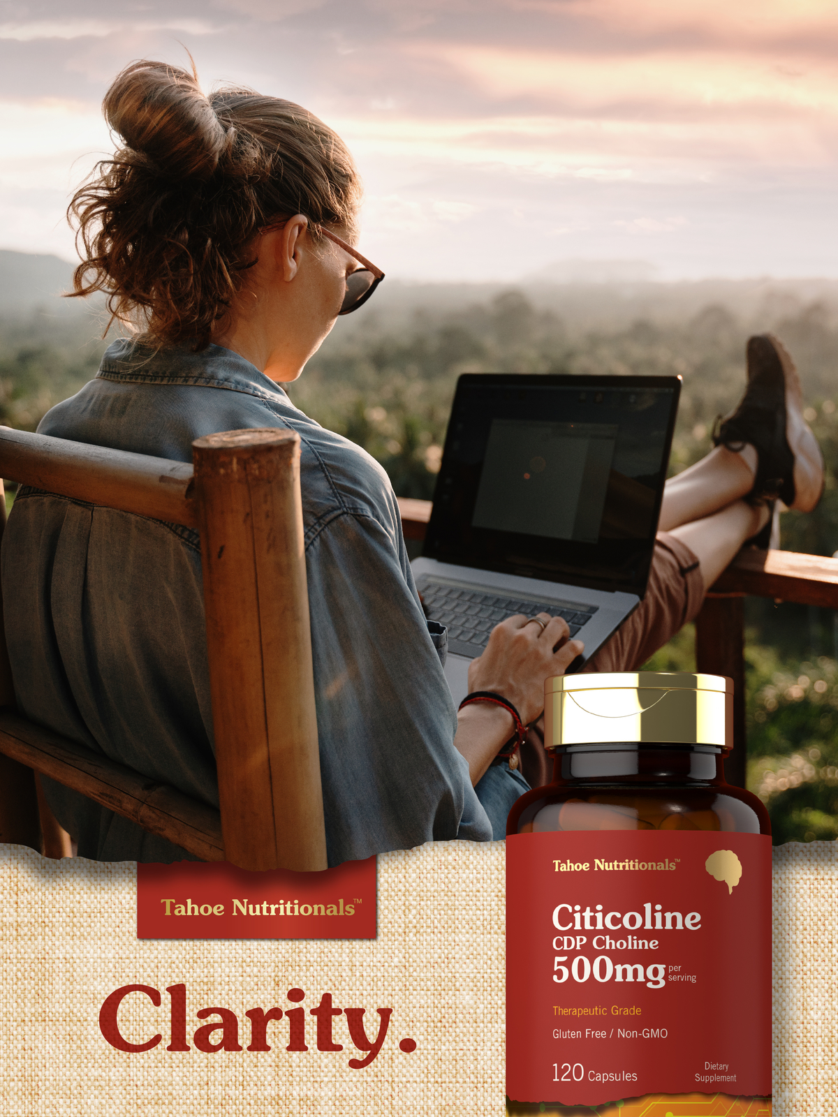 Citicoline 500mg | 120 Capsules | CDP Choline Supplement | by Tahoe Nutritionals