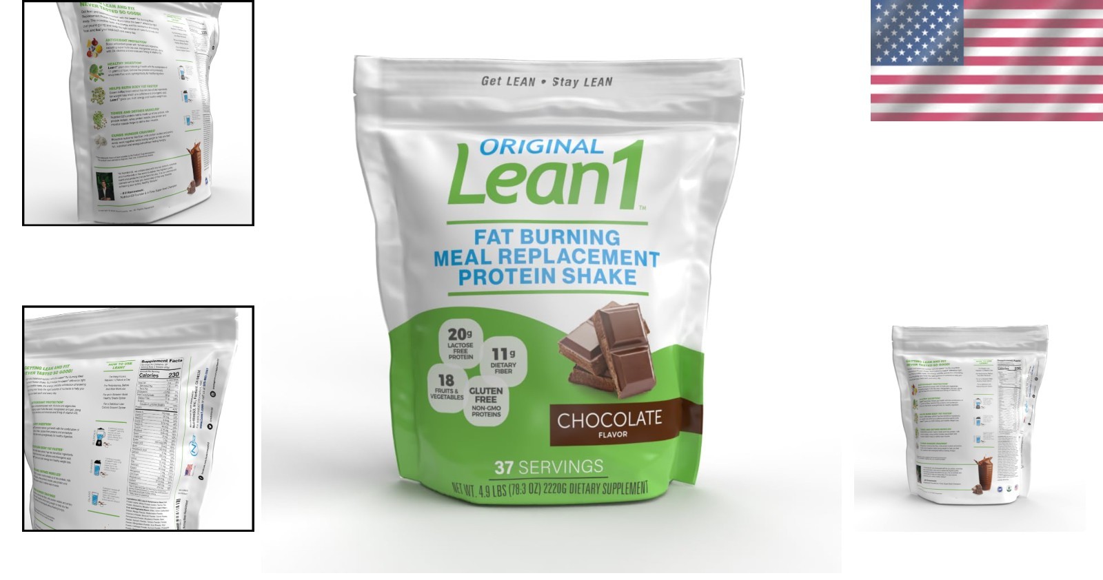 5lb Chocolate Meal Replacement Shake with 20g Protein & 11g Fiber – 37 Servings