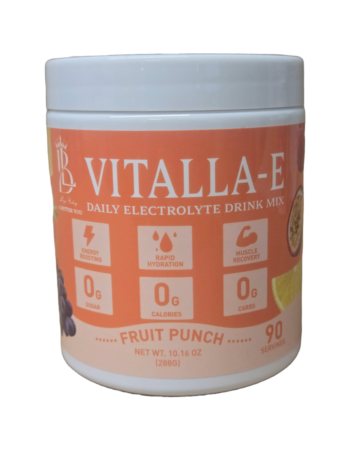VITALLA-E Electrolyte Powder Drink Mix – 10.16 oz – Fruit Punch, 90 Servings