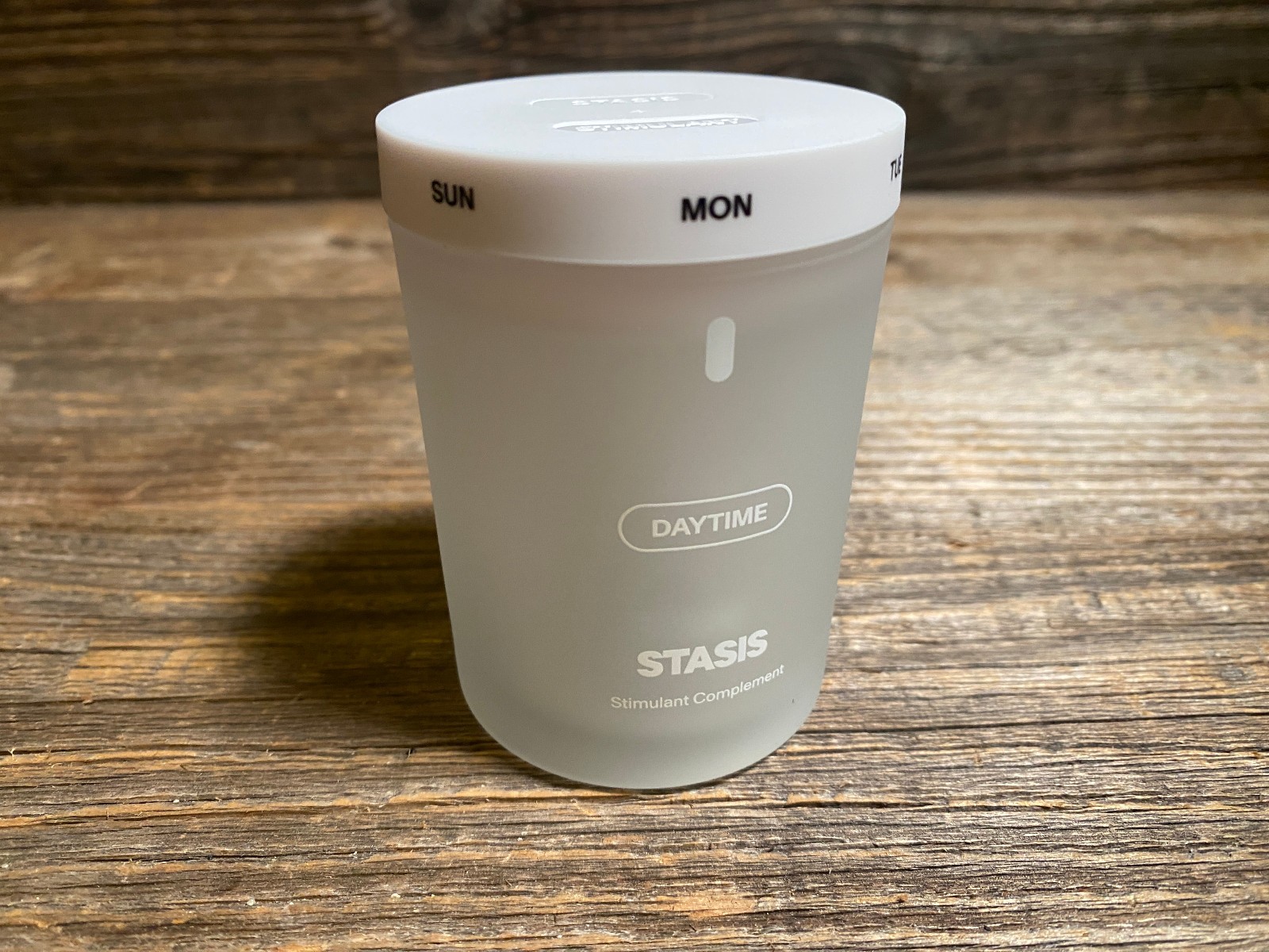 Stasis Stimulant Supplement Daytime Glass Jar Storage Container ADHD BRAND NEW