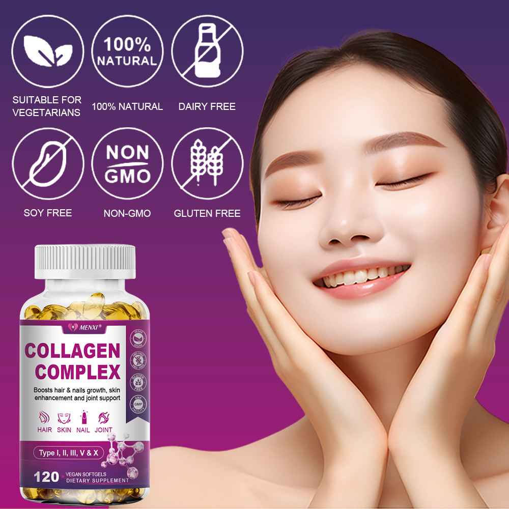 2x Collagen Peptides Types I, II, III, V, X 2000mg Pills Anti-Aging Skin Capsule