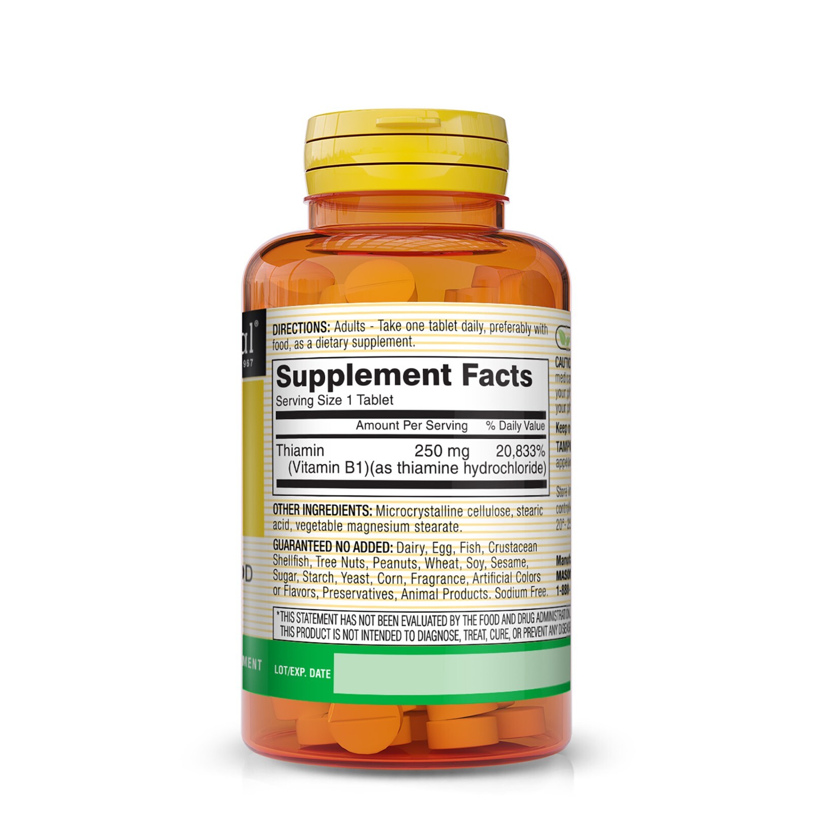 Mason Natural Vitamin B1 Thiamin 250 mg Supports Nerve Immune Health, 100 Tabs