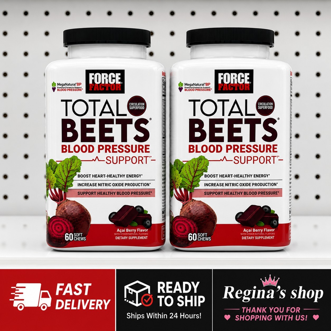 2 Pack Beet Root Soft Chews Healthy Energy Antioxidant Support 60 Count Each