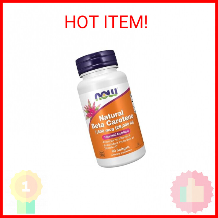 NOW Foods Supplements, Natural Beta Carotene 25,000 IU, Essential Nutrition, 90