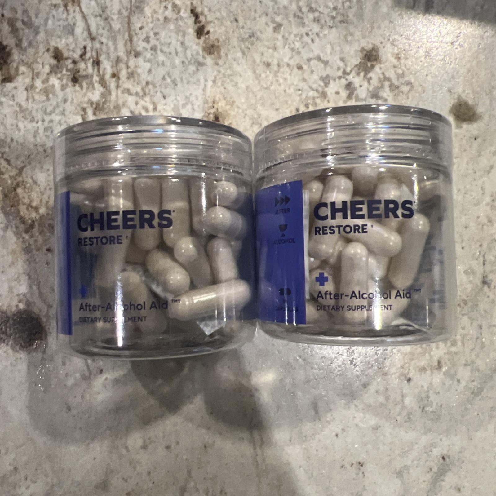 Lot 2 Cheers Restore After Alcohol Aid EXP 9/27 72 Total Capsules