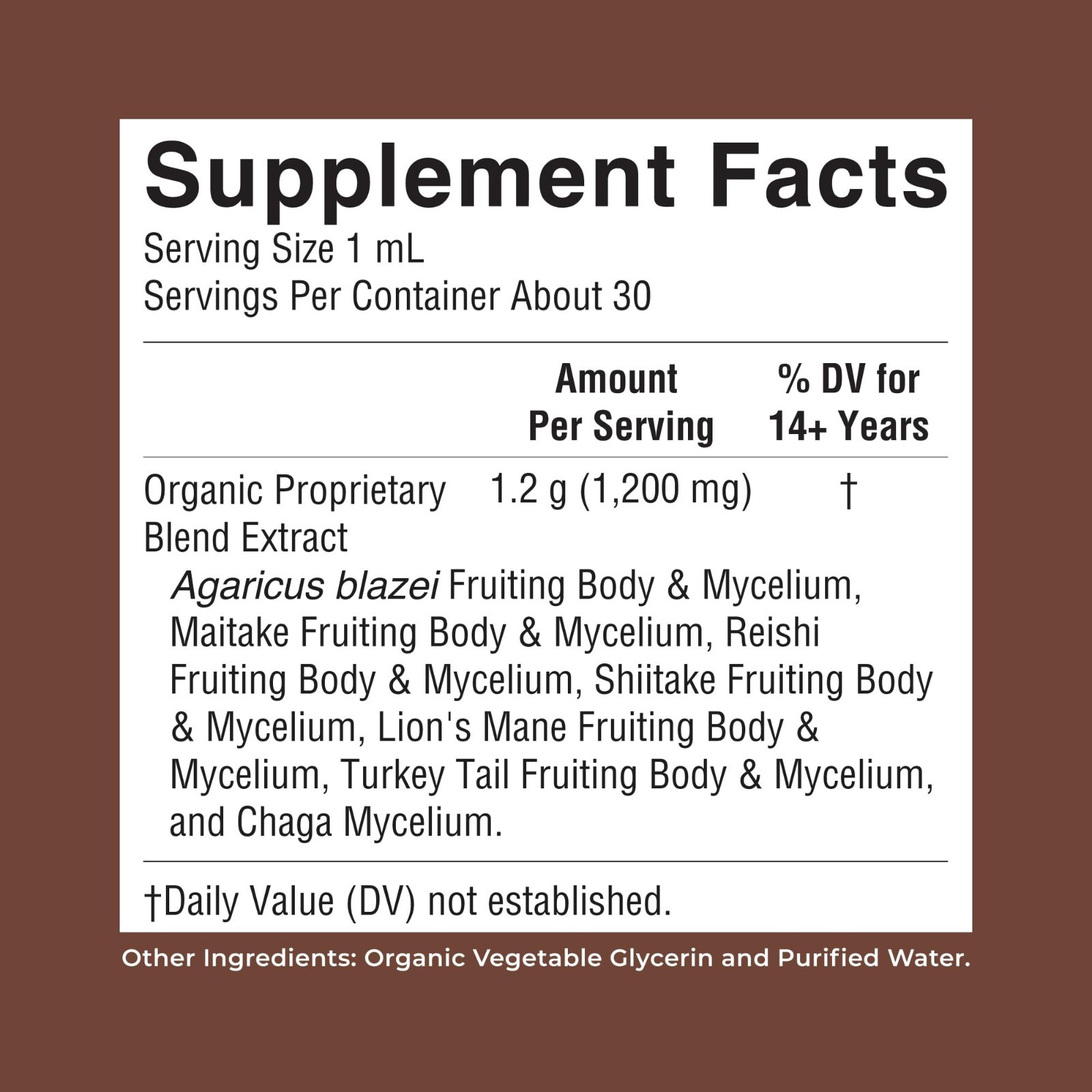 Organic Mushroom Complex Blend – Lion’s Mane, Turkey Tail, Reishi & Shiitake – V