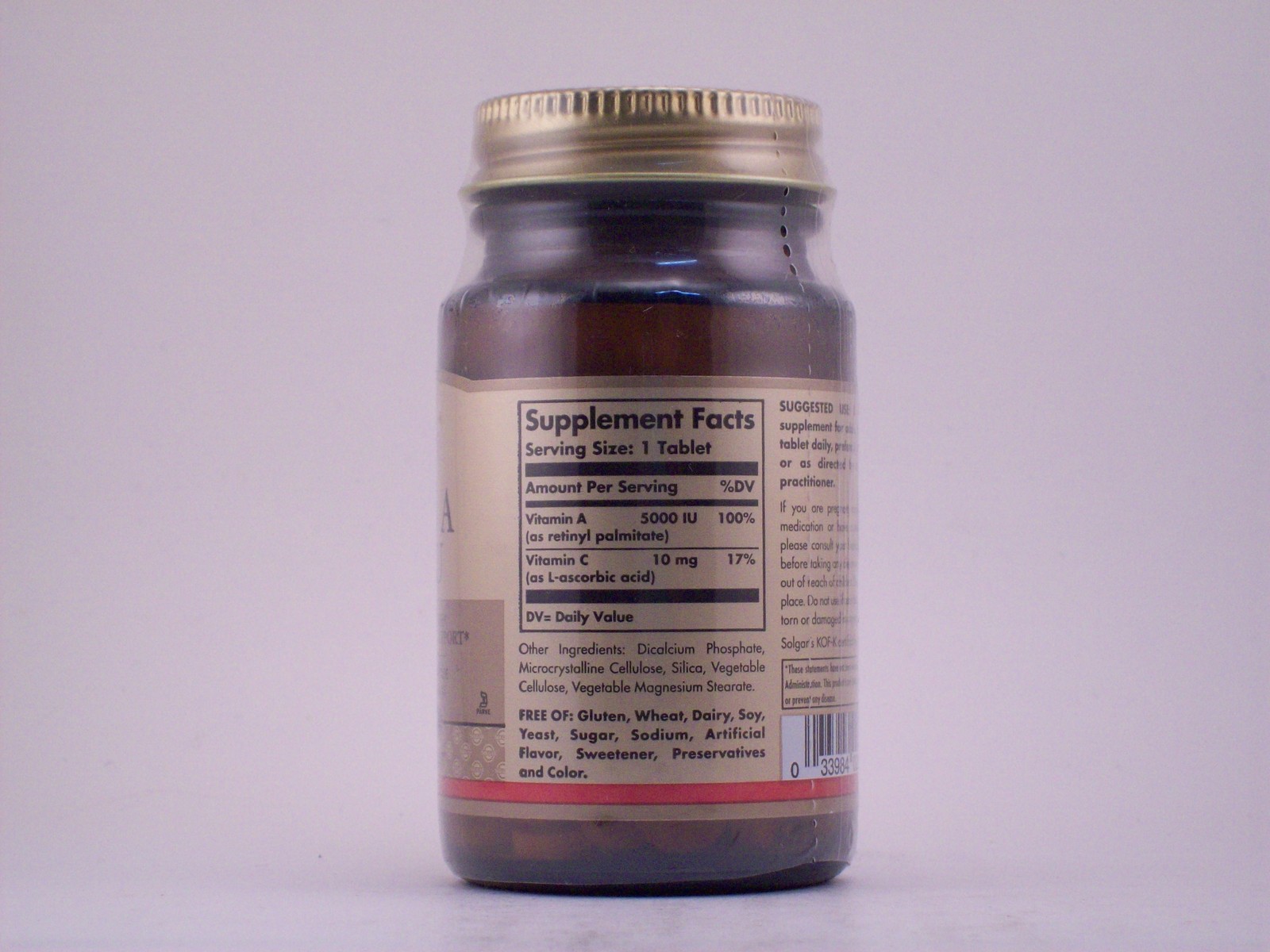 Solgar Dry Vitamin A 5000 IU 100 Tablets