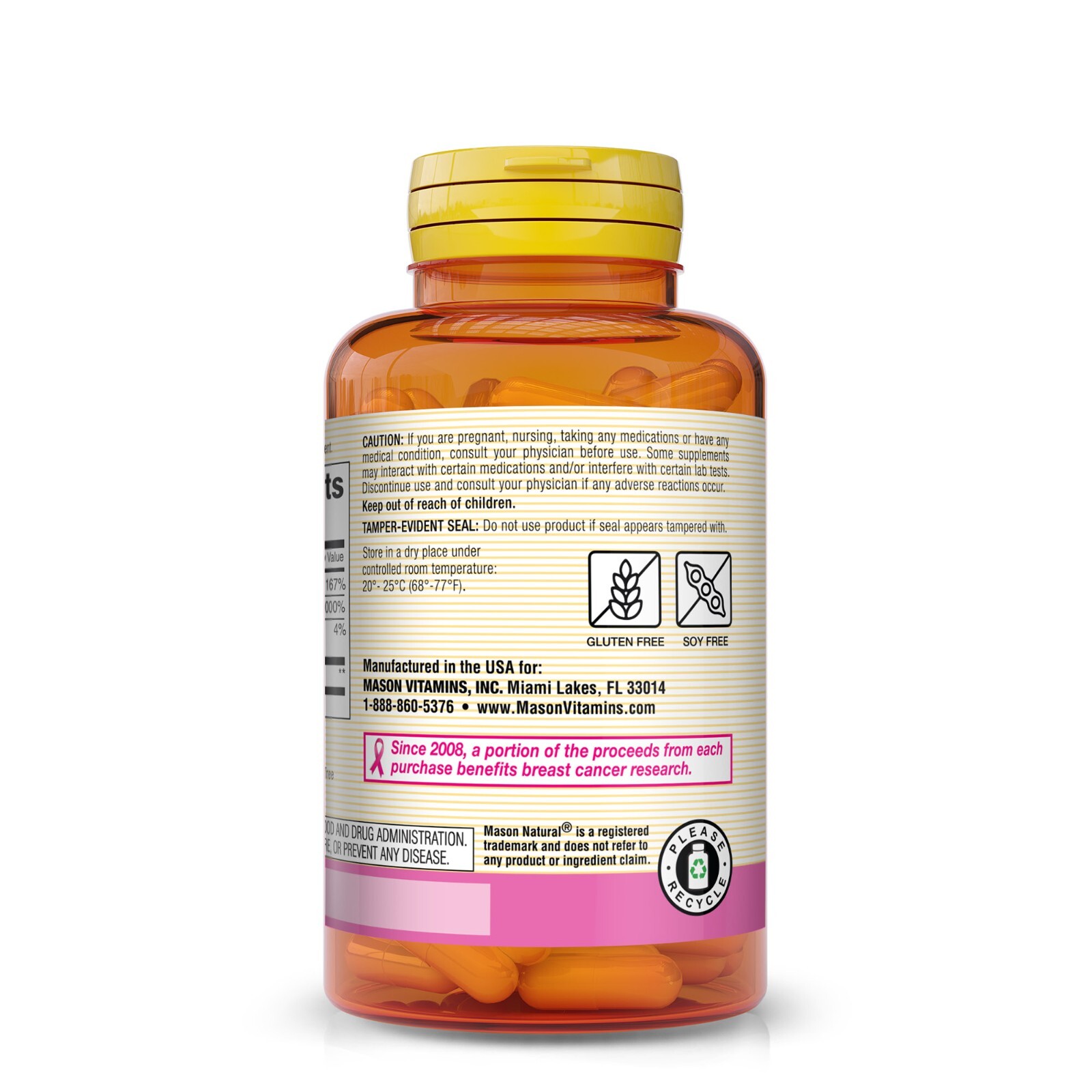Mason Natural Collagen 1500 mg. Hair Nails & Skin, joint function, 120 Caps